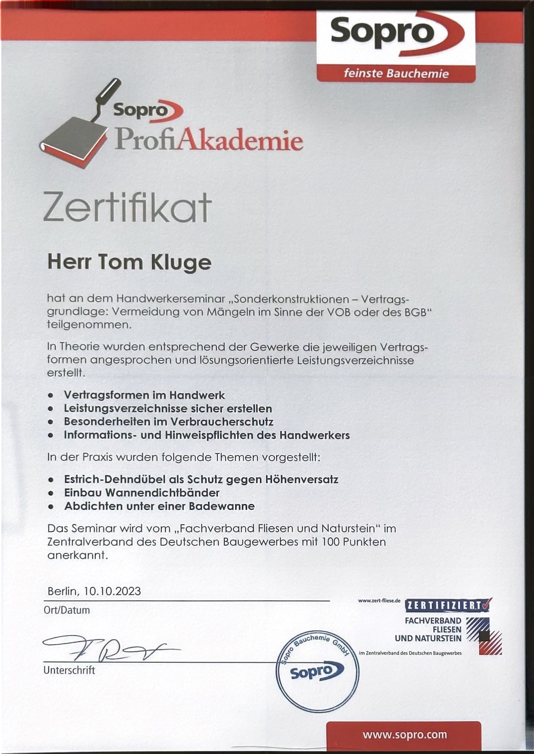 Zertifikat